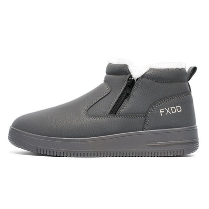 2025 Autumn/Winter New Men's Casual Snow Boots, Fleece-Lined Thickened Winter Warm Cotton Shoes, Outdoor Anti-Skiing Boots