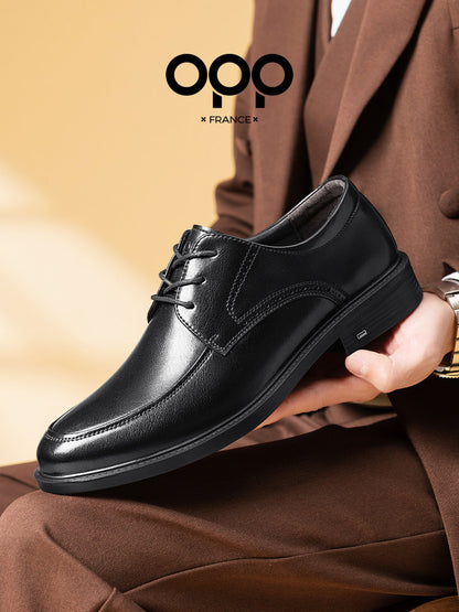 OPP leather shoes men's spring 2026 new business formal black British wedding casual fashion versatile derby shoes