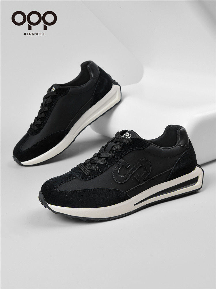 OPP men's shoes spring 2026 new outdoor tourism sports leisure jogging shoes leather high-end Forrest Gump shoes for men