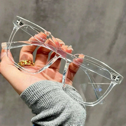 Cross-border new glasses frames for women, Japanese and Korean version of plain makeup rice nail flat light mirrors, men's small face, retro literary glasses frames