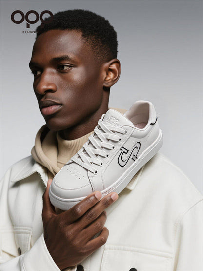 OPP men's shoes spring low-top versatility leather light luxury white shoes casual sports light trend comfortable plate shoes for men