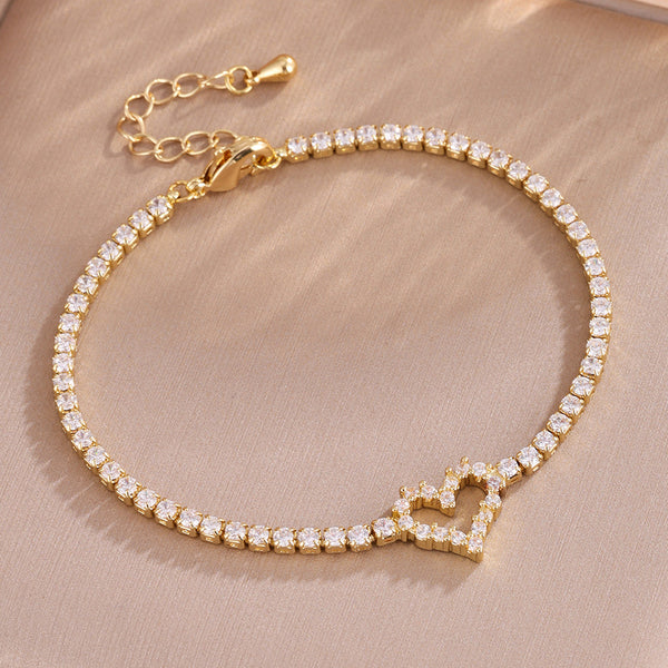 Cross-border European and American full diamond light luxury bracelet, niche design, light luxury style diamond-set zircon tennis ball bracelet for women, never fades - view 2 | Ciaura