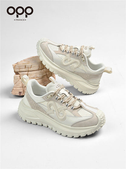 OPP Men's Shoes German Training Shoes 2026 New Spring Casual Sneakers Black Shoes Anti-Slip Men's Comfortable Daddy Shoes