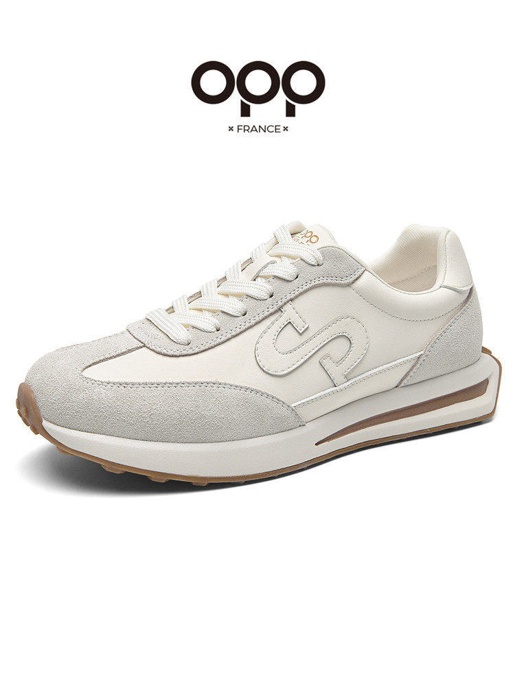 OPP men's shoes spring 2026 new outdoor tourism sports leisure jogging shoes leather high-end Forrest Gump shoes for men