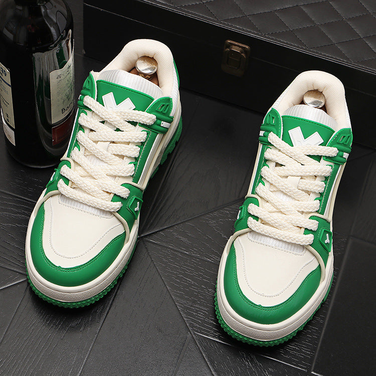 Versáteis sapatos brancos de strass malha baixa sapatos papai casual verão respirável tendência versátil plataforma sola aumento de altura para homens