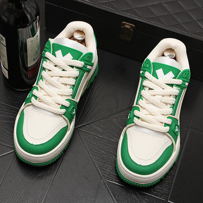 Versáteis sapatos brancos de strass malha baixa sapatos papai casual verão respirável tendência versátil plataforma sola aumento de altura para homens