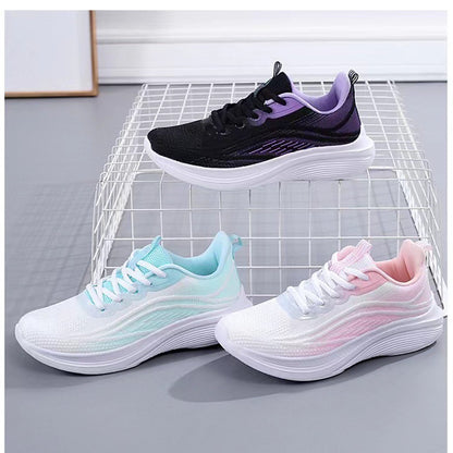 Shoes women's 2025 spring new trend running shoes soft sole transparent sports mesh shoes women's cross-border wholesale