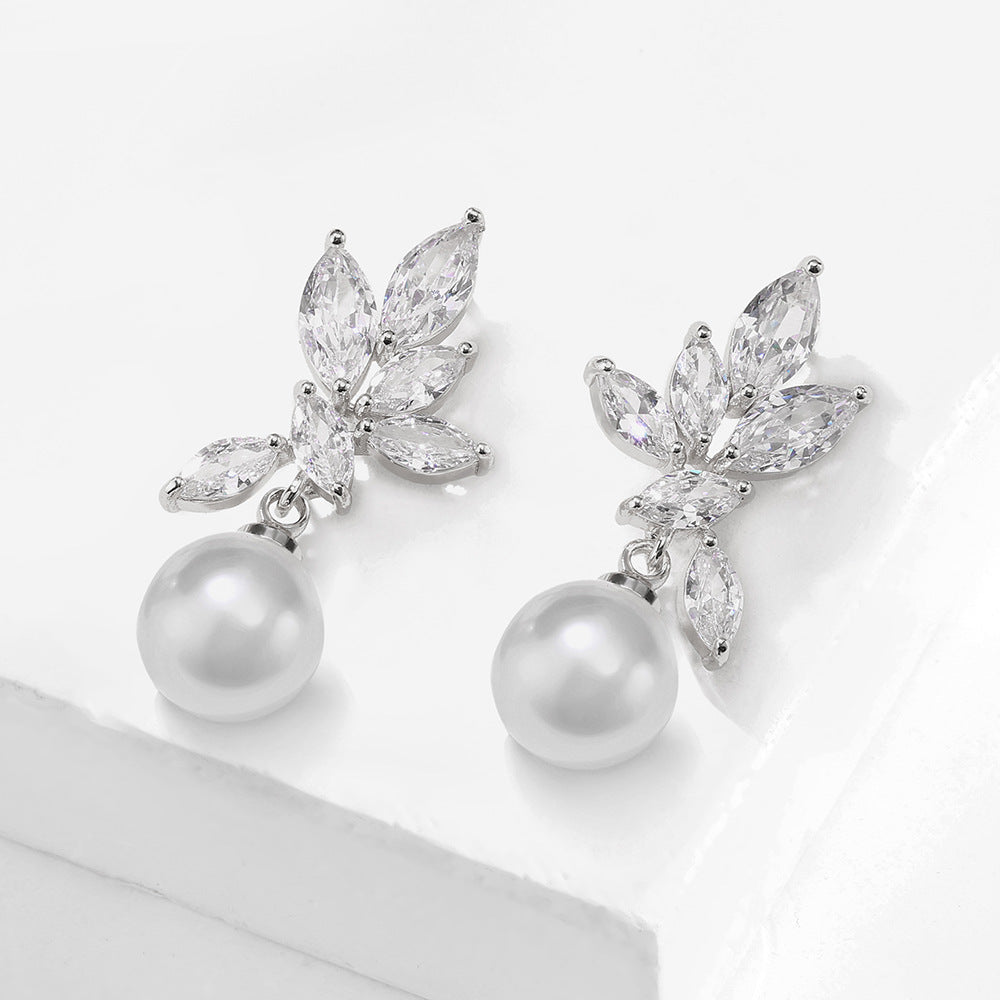 RAKOL high-end luxury elegance, elegant high-end earrings, long style with a sophisticated and sophisticated feel, fashionable earrings for banquets, weddings, and business use