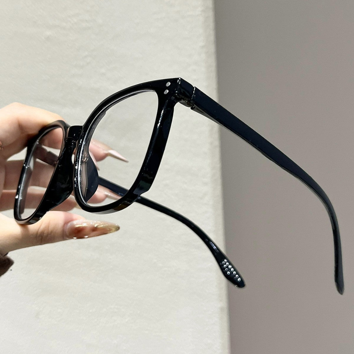 Mi Ding square frame glasses for women, cross-border bare face black frame blue light blocking glasses, student fashion versatile decorative frames