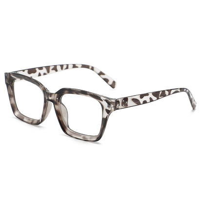 Square blue light blocking glasses, bare face rice spike glasses for men and women, high aesthetic value, versatile decorative flat light glasses for both European and American use
