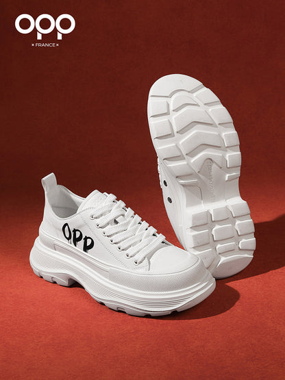 OPP men's shoes spring men's platform heightening classic trend outdoor sports leisure leather high-end ruffian handsome board shoes