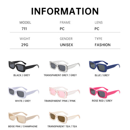 European and American small square frame sunglasses for men and women, new retro classic sunglasses, simple wide-leg sunglasses, UV protection