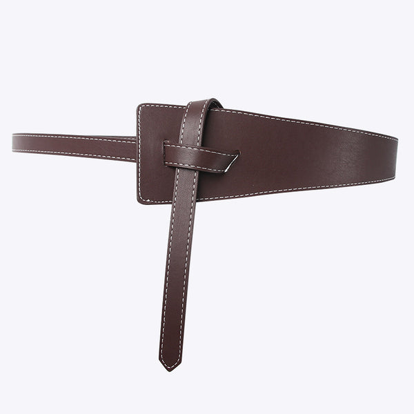Cross-border ladies knotted wide belt dress coat sweater decorative belt fashion elegant style belt wholesale