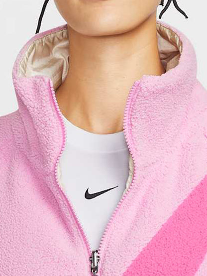 Nike Official Genuine New Women's Reversible Lambfleece Warm Stand Collar Jacket FV8443-662