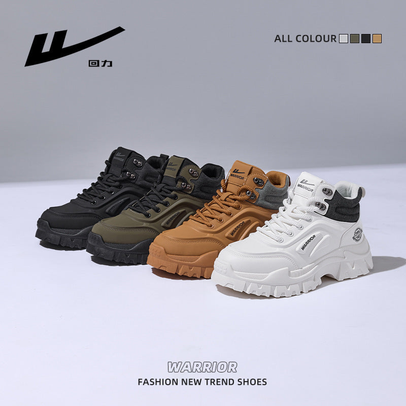 Pull-back high-top platform shoes, workwear, sports leisure, high-end rhubarb boots, outdoor tourism, British style autumn men's shoes