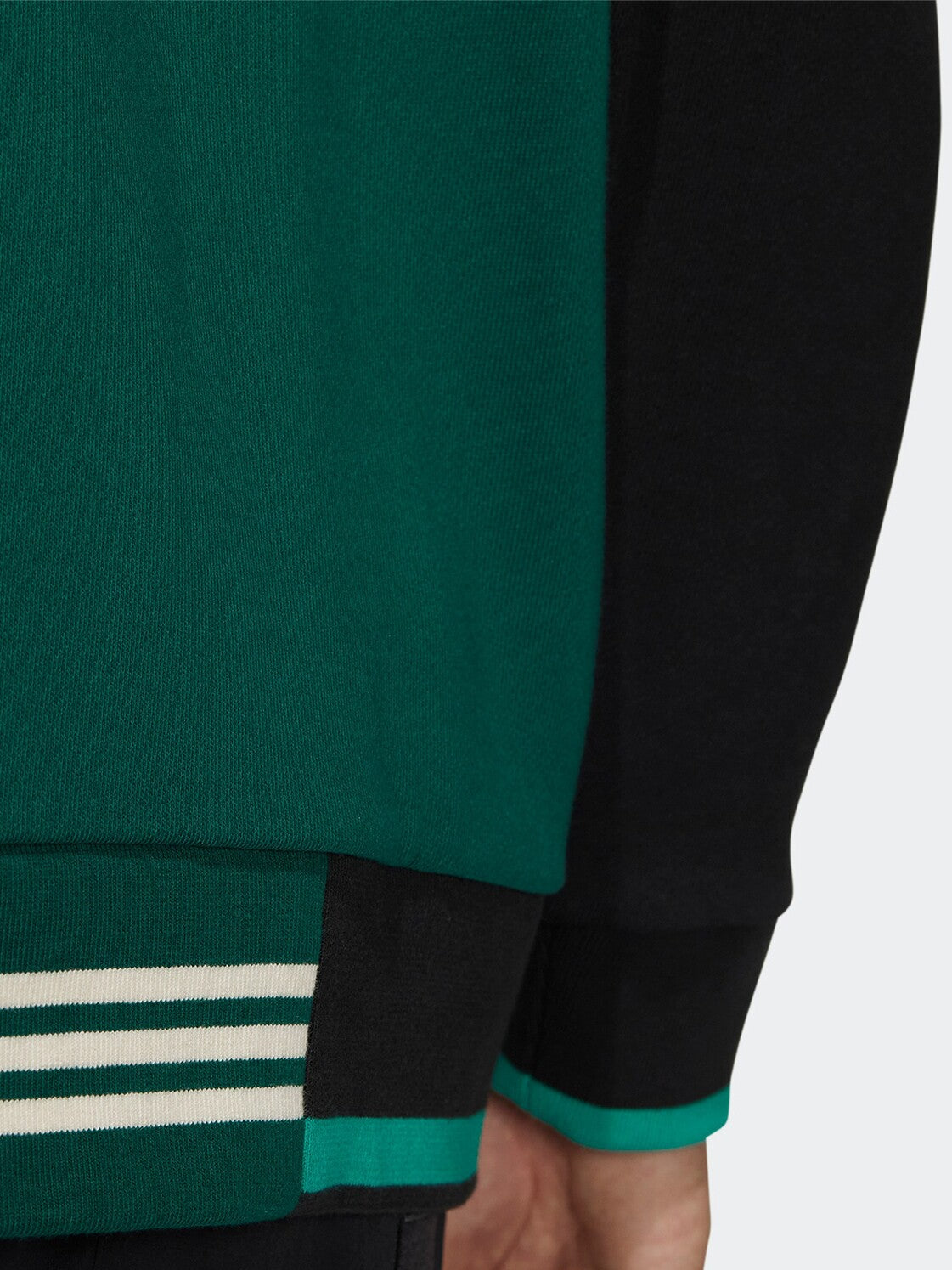 Adidas official genuine clover men's splicing contrast crew neck pullover sweatshirt HZ8923