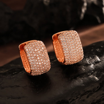 RAKOL 2025 New European and American Style Niche Light Luxury Full Diamond Stud Earrings for Women, High-End Hot Item Hot Sale in Stock