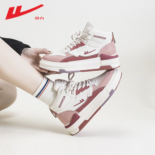Pull-back color-blocked platform shoes, comfortable board shoes, simple high-top spring new single shoes, versatile daily preppy style women's shoes