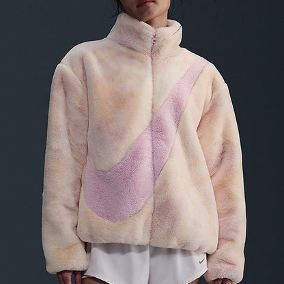 NIKE Women's stand-up collar cropped winter casual loose warm jacket jacket HQ4871-515-663