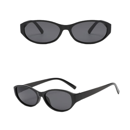 Oval frame sunglasses for women, gyu girls, Y2K trendy cross-border new sunglasses, face-flattering, small driving vacation sunglasses