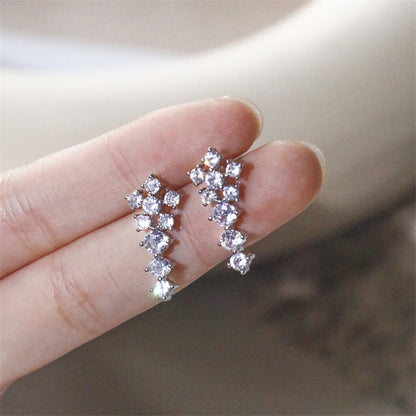 RAKOL cross-border new sweet earrings, petite and unique niche stud earrings, ultra-sparkling elegant zircon earrings, popular for women