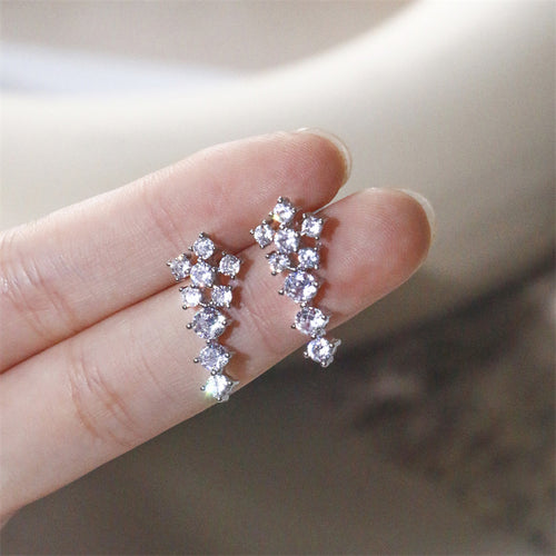 RAKOL cross-border new sweet earrings, petite and unique niche stud earrings, ultra-sparkling elegant zircon earrings, popular for women