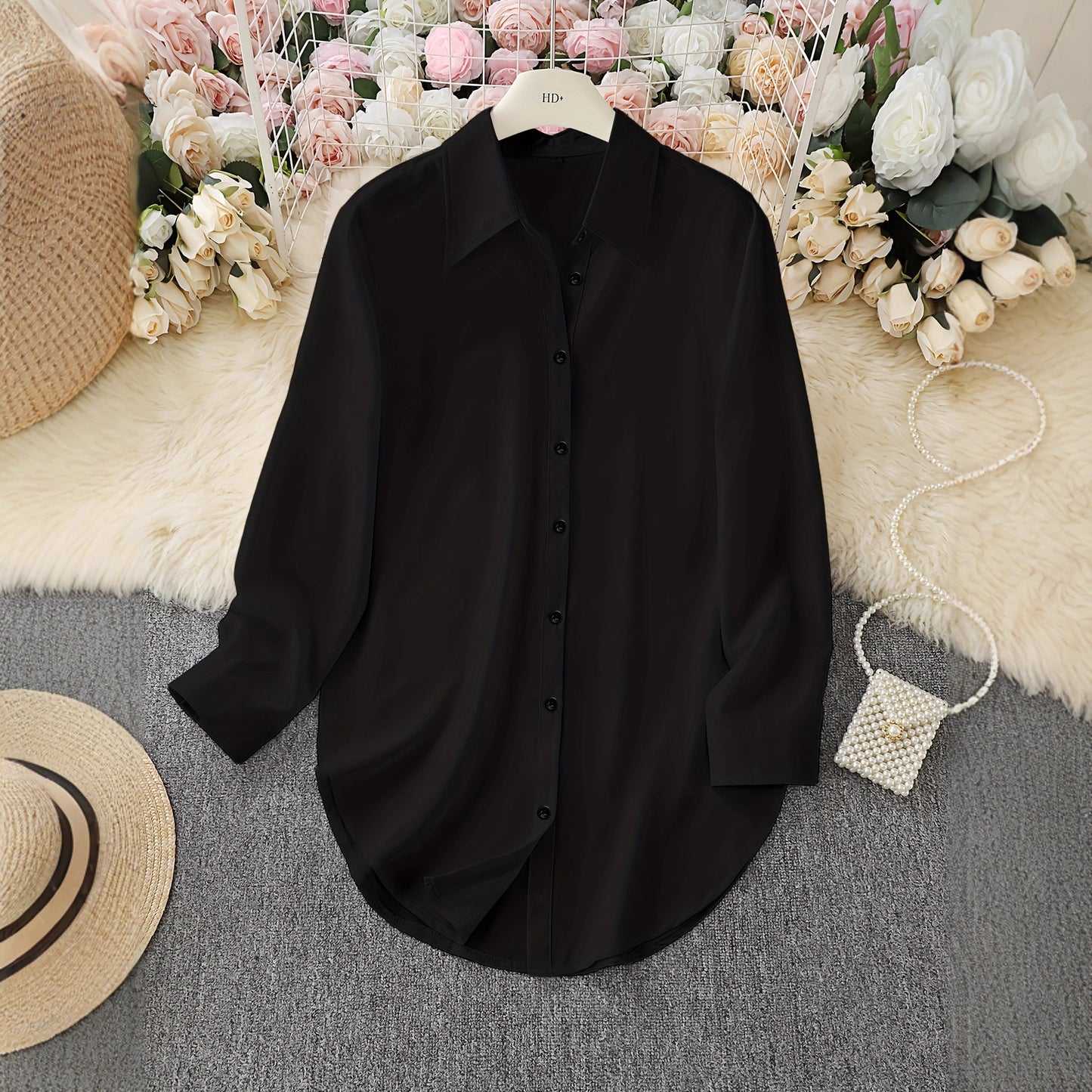 2026 AliExpress wish Amazon Hot Item: Four-season fashion minimalist irregular women's shirt, long-sleeve shirt