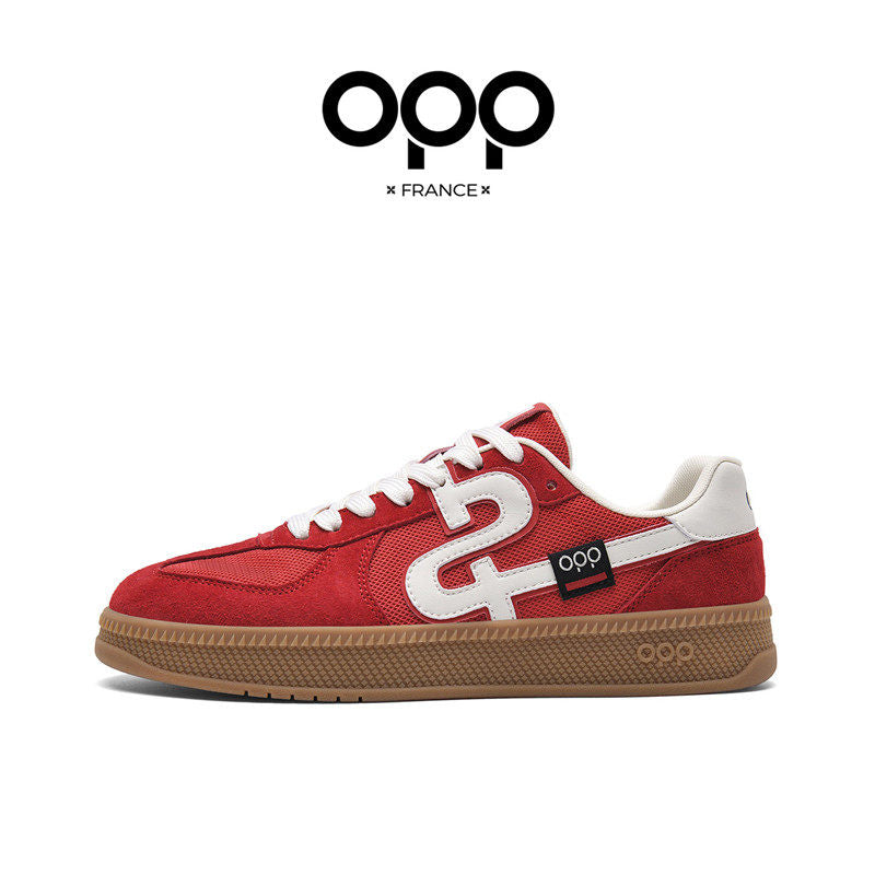 OPP men's shoes spring light luxury versatile niche red low-top commuting casual sports thick-soled retro moral training board shoes