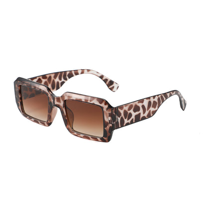 Personalized square frame wide temple sunglasses women's design high-end sunglasses cross-border retro large frame simple sunglasses men