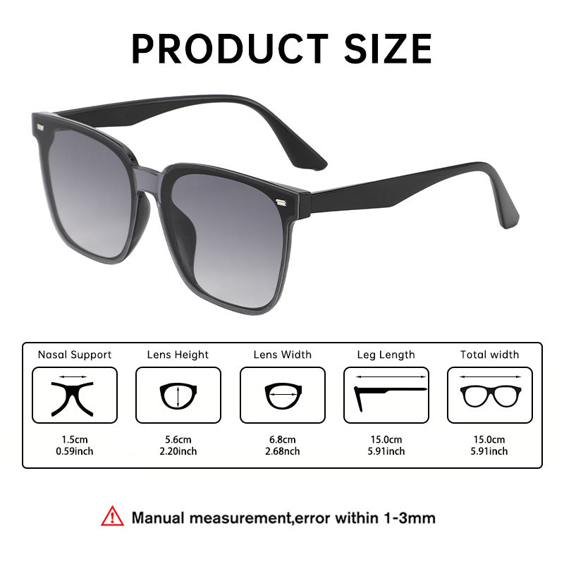 Integrated square frame sunglasses, Mi Spike fashion sunglasses, high-end high-definition UV protection sunglasses for men and women