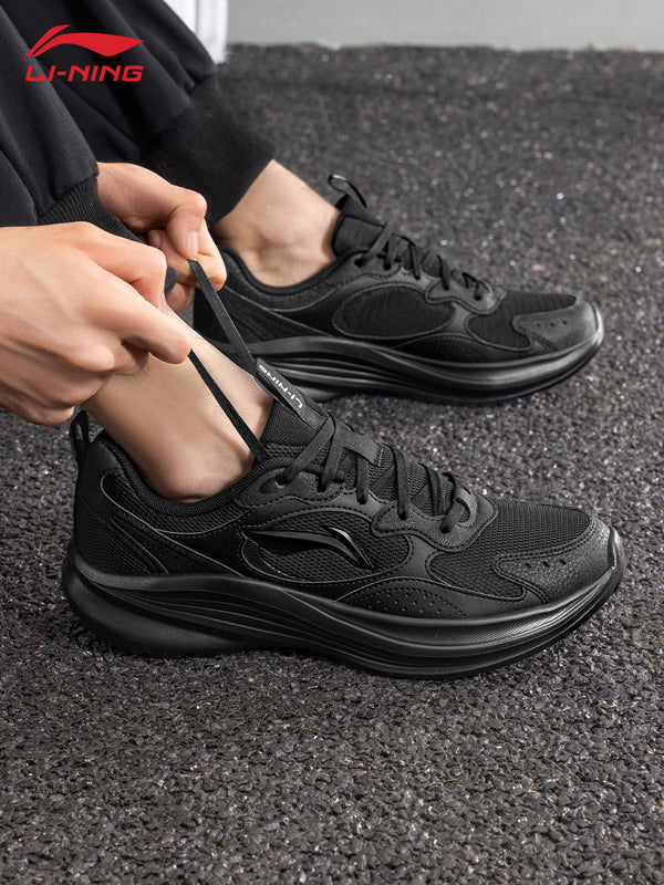 Li-Ning men's sports shoes 2026 summer new mesh breathable running shoes, black lightweight soft-soled commuter running shoes