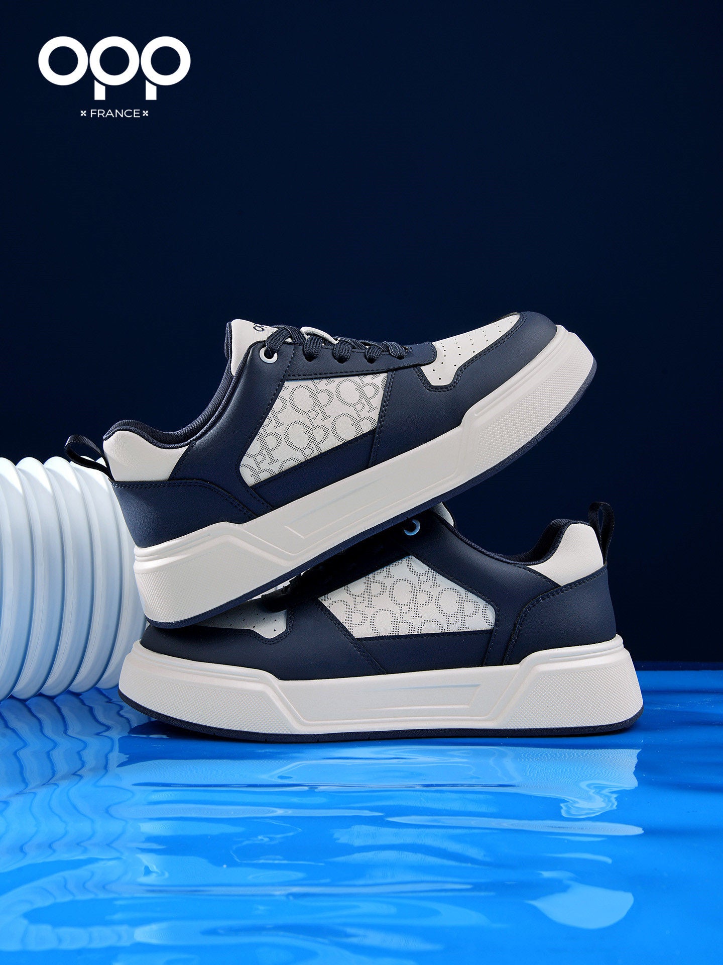 OPP spring new flat casual board shoes men's color-blocking fashion classic sports casual shoes thick-soled heightening men's shoes