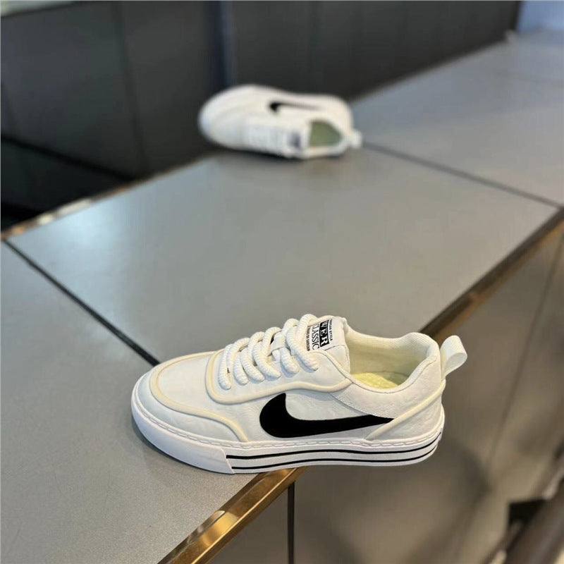 Sapatos masculinos 2025 primavera e outono nova tendência: versátil superfície de tecido rendado, sola macia respirável confortável confortável calçado de prancha esportiva e de lazer confortável