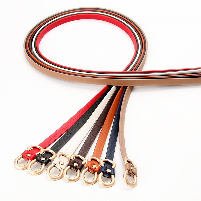 PU thin belt, women's European and American fashion, versatile, simple, trendy decoration, denim dress, full of personality, women's belt