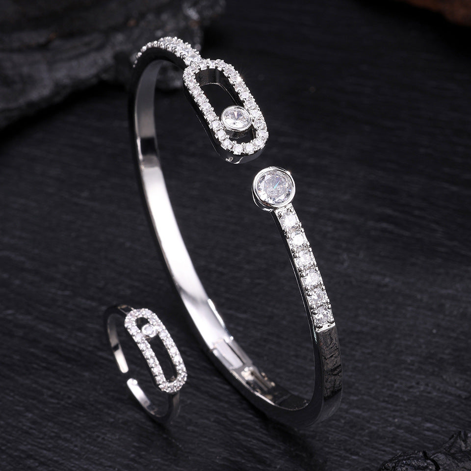 High-end Mei Family Single Diamond Ring for Women, 18K Rose Gold Premium Couple Ring Bracelet, Hot Seller on Douyin Livestream