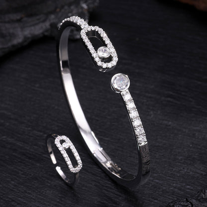 High-end Mei Family Single Diamond Ring for Women, 18K Rose Gold Premium Couple Ring Bracelet, Hot Seller on Douyin Livestream