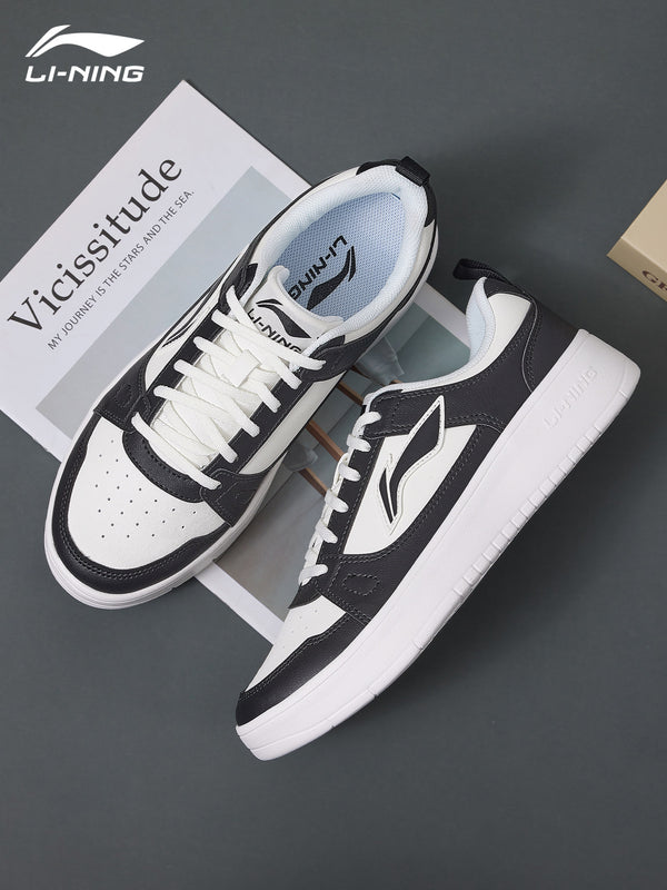 Li-Ning Sky Board Shoes for Men, 2026 Summer New Breathable Soft Sole Black and White Panda Casual Sports Shoes, White Sneakers
