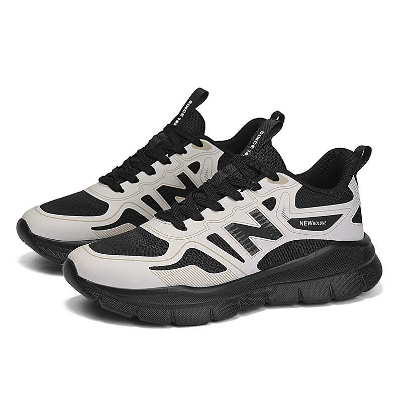 Primavera e outono New Balance Cool Running Men's Shoes Thick Sole Shock-Absorbing Running Shoes Casual Couple Trend Versatile Sports Shoes Atacado