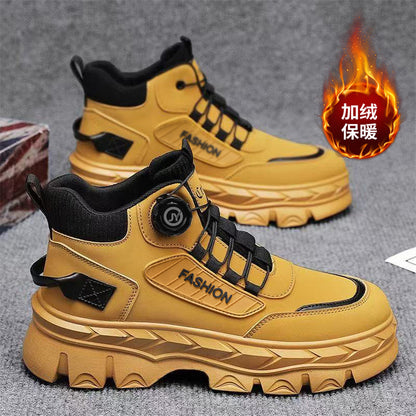 Martin boots men's shoes fall 2025 new high-top casual sports shoes thick soles increase height anti-slip outdoor workwear