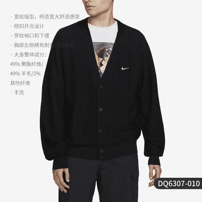 Nike/Nike Official Genuine Men's and Women's Comfortable, Casual and Breathable V-Neck Sweat Jacket DQ6307-010