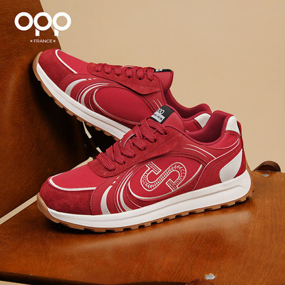 Ténis OPP Forrest Gump Men 2026, Novo, Vermelho, Plataforma, Retro, Casual, Sola Macia, Versátil, Tendência