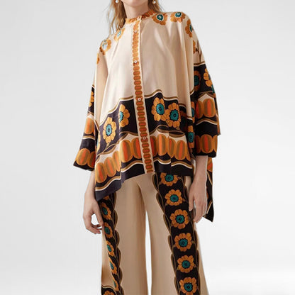 Conjunto de duas peças para menina, modelo calça e blusa, com estampado europeu e americano, lançamento da coleção primavera 2026.