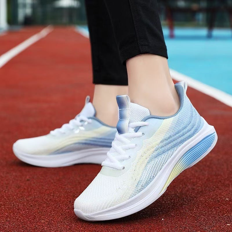 Women's shoes autumn new platform fly knit breathable sneakers outdoor daily light trendy women's running shoes wholesale