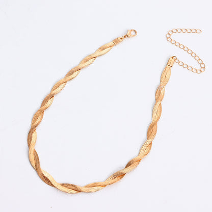 European and American cross-border jewelry trend double-layer winding snake bone necklace necklace women's fairy style niche design necklace