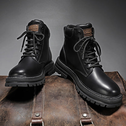 2026 Men's Labor Protection Shoes Spring Construction Site Wear-Resistant Construction Work Martin Boots Workwear Waterproof Non-slip Hiking Sports