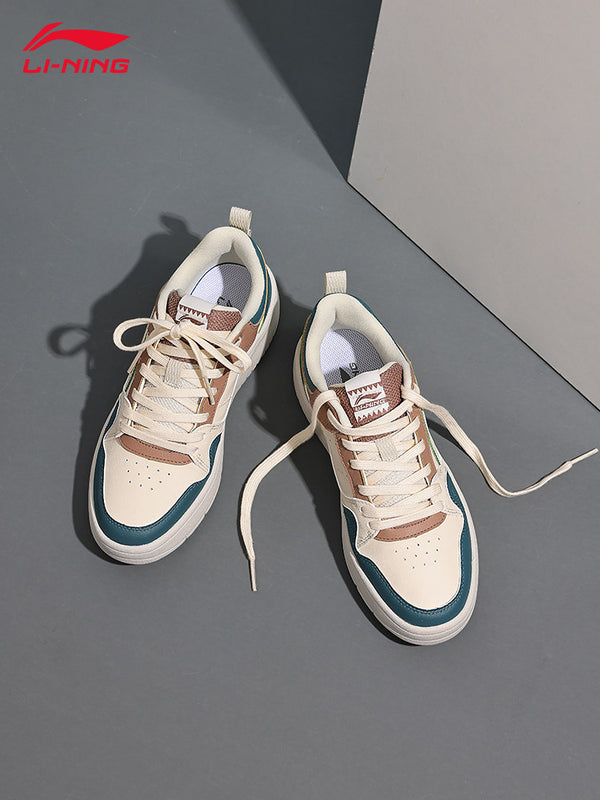 Li-Ning sneakers for women, 2026 summer new Xingchu casual shoes, low-top retro shoes, skateboard white sneakers