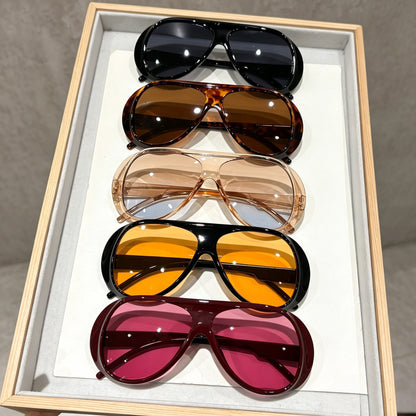 5 pairs of large-frame pilot sunglasses for women, premium look, Y2K fashion sunglasses, UV-blocking sunglasses