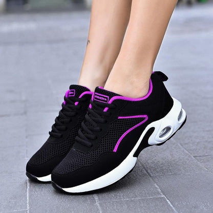 Women's shoes autumn and winter cross-border flat trendy shoes 2022 Korean version European and American air cushion casual flying knitted sports shoes women's trendy brand