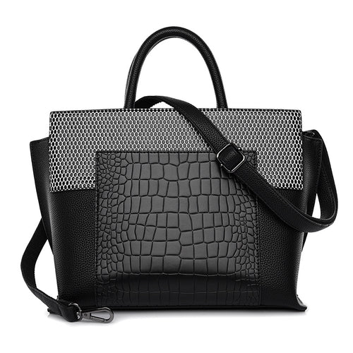Internacional Grande capacidade Bolsa tote europeia e americana vintage textura de crocodilo Bolsa elegante estampado em relevo para o dia a dia Bolsa de mão atacado