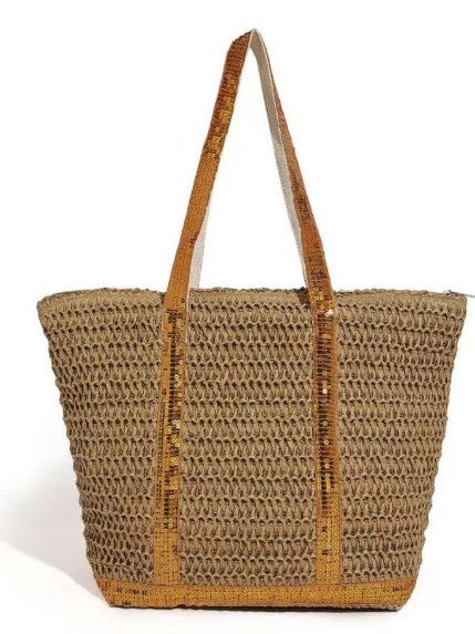 Bag women's bag 2025 new beach bag straw bag large capacity resort style commuter shoulder woven tote bag batch